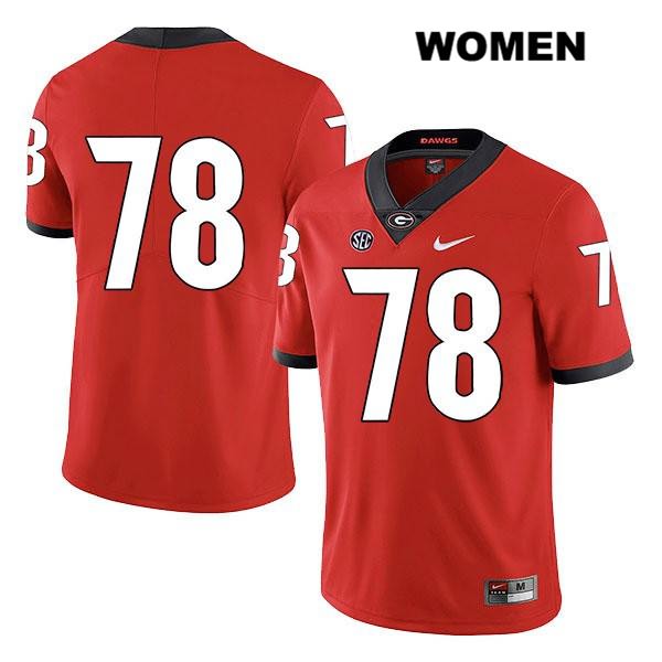 Georgia Bulldogs Women's D'Marcus Hayes #78 NCAA No Name Legend Authentic Red Nike Stitched College Football Jersey YXO8256ID